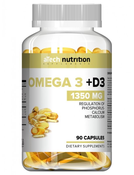 aTech Nutrition Omega-3 + D3 1350mg 90caps
